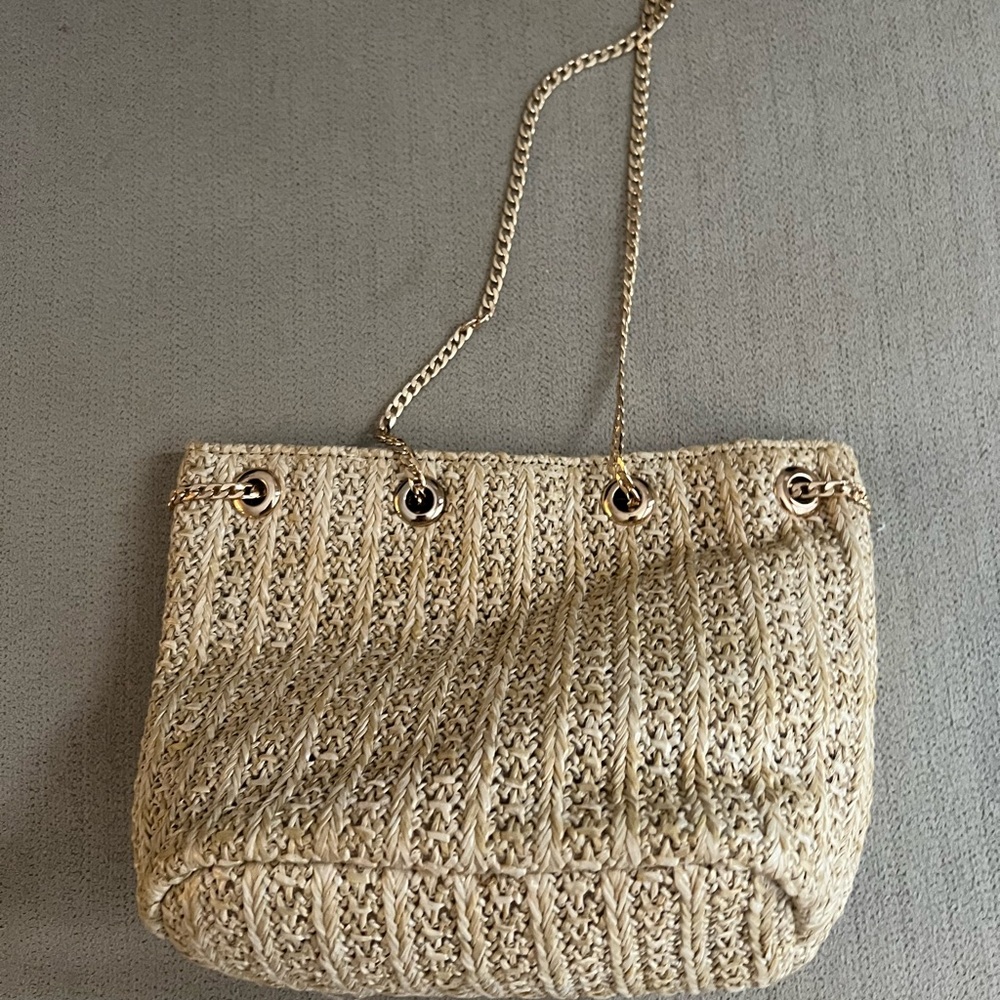Chic Beige Woven Mini Bag